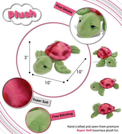 SUPER-SOFT PLUSH - PINK TIE-DYE GREEN SEA TURTLE10"