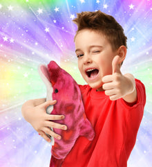 SUPER-SOFT PLUSH - PINK TIE-DYE DOLPHIN 18"