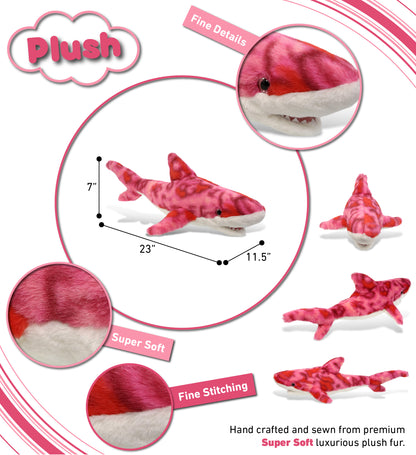 SUPER-SOFT PLUSH - PINK TIE-DYE SHARK 23"