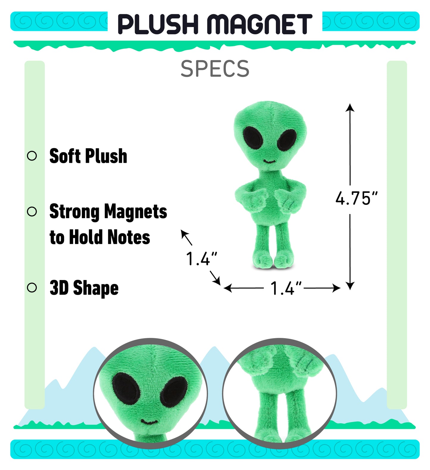 PLUSH MAGNET - ALIEN