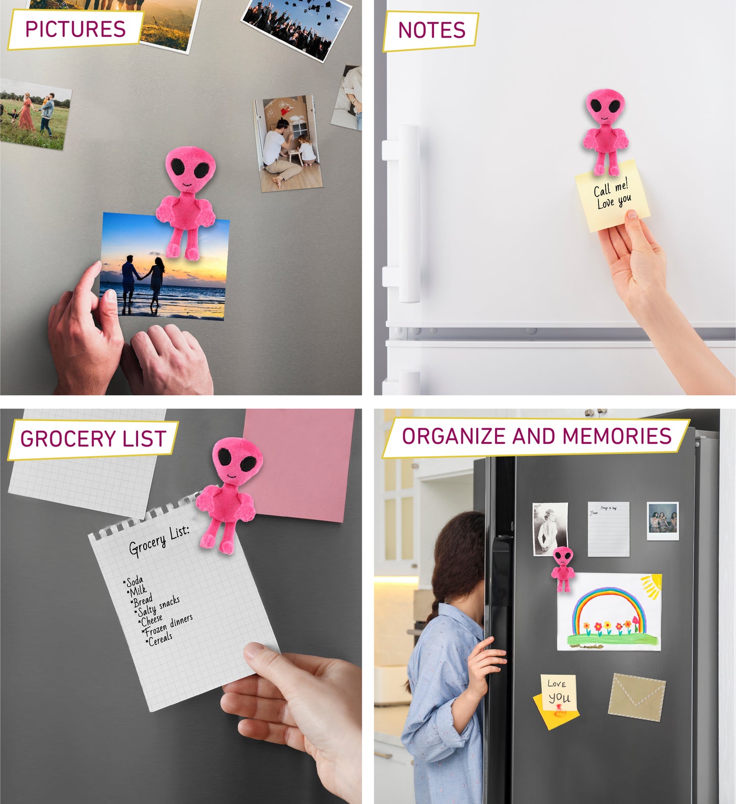 PLUSH MAGNET - PINK ALIEN