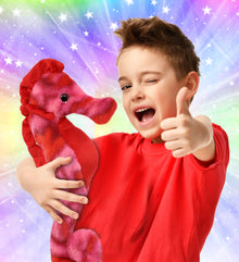 SUPER-SOFT PLUSH - PINK TIE-DYE SEAHORSE 15"