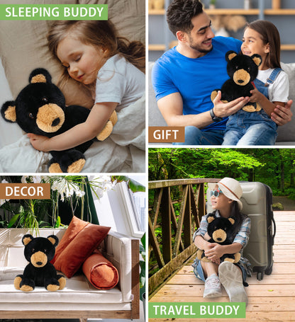 ECO FRIENDLY SUPER-SOFT PLUSH - BLACK BEAR 9"