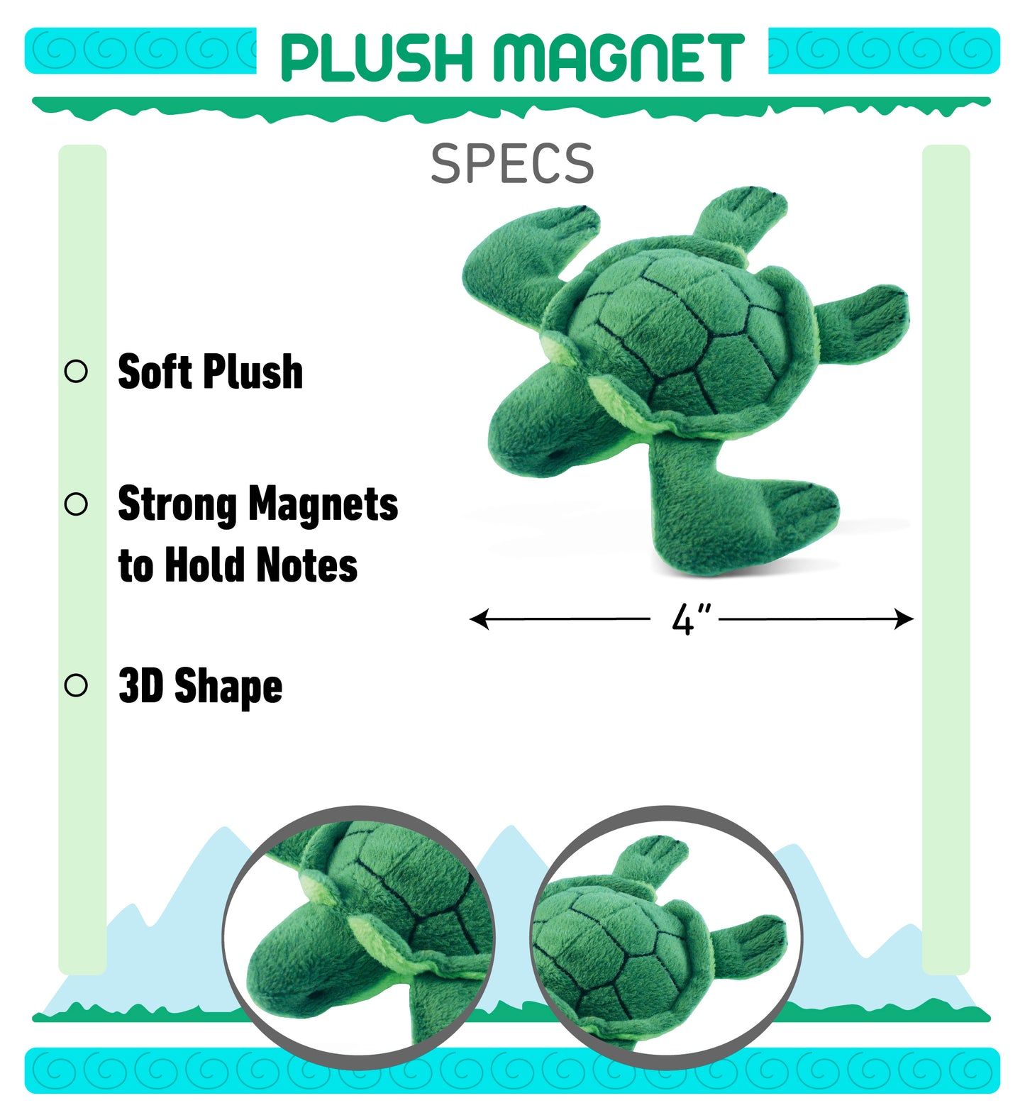 PLUSH MAGNET - SEA TURTLE