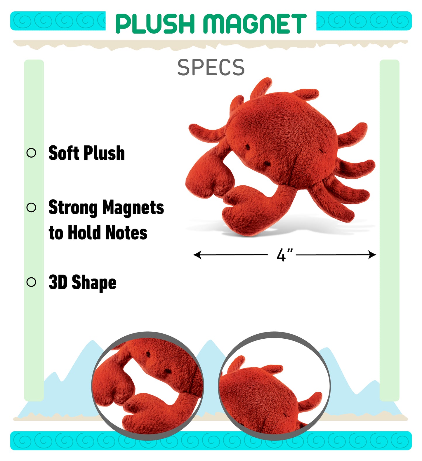 PLUSH MAGNET - RED CRAB
