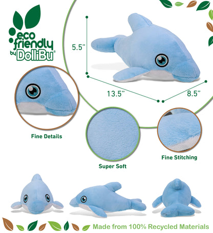 ECO FRIENDLY SUPER-SOFT PLUSH - DOLPHIN 13.5"