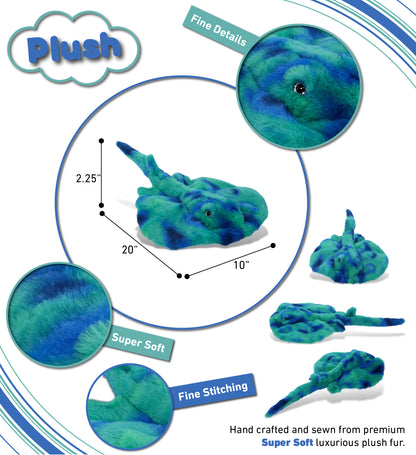 SUPER-SOFT PLUSH - BLUE TIE-DYE STINGRAY 20"