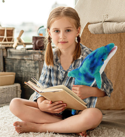 SUPER-SOFT PLUSH - BLUE TIE-DYE DOLPHIN 18"