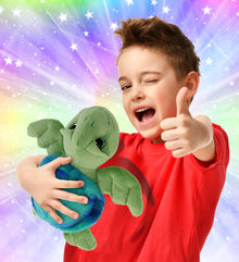 SUPER-SOFT PLUSH - BLUE TIE-DYE GREEN SEA TURTLE10"