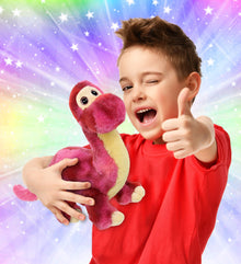 SUPER SOFT PLUSH - PINK TIE-DYE DINOSAUR 9"