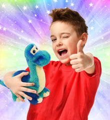 SUPER SOFT PLUSH - BLUE TIE-DYE DINOSAUR 9"