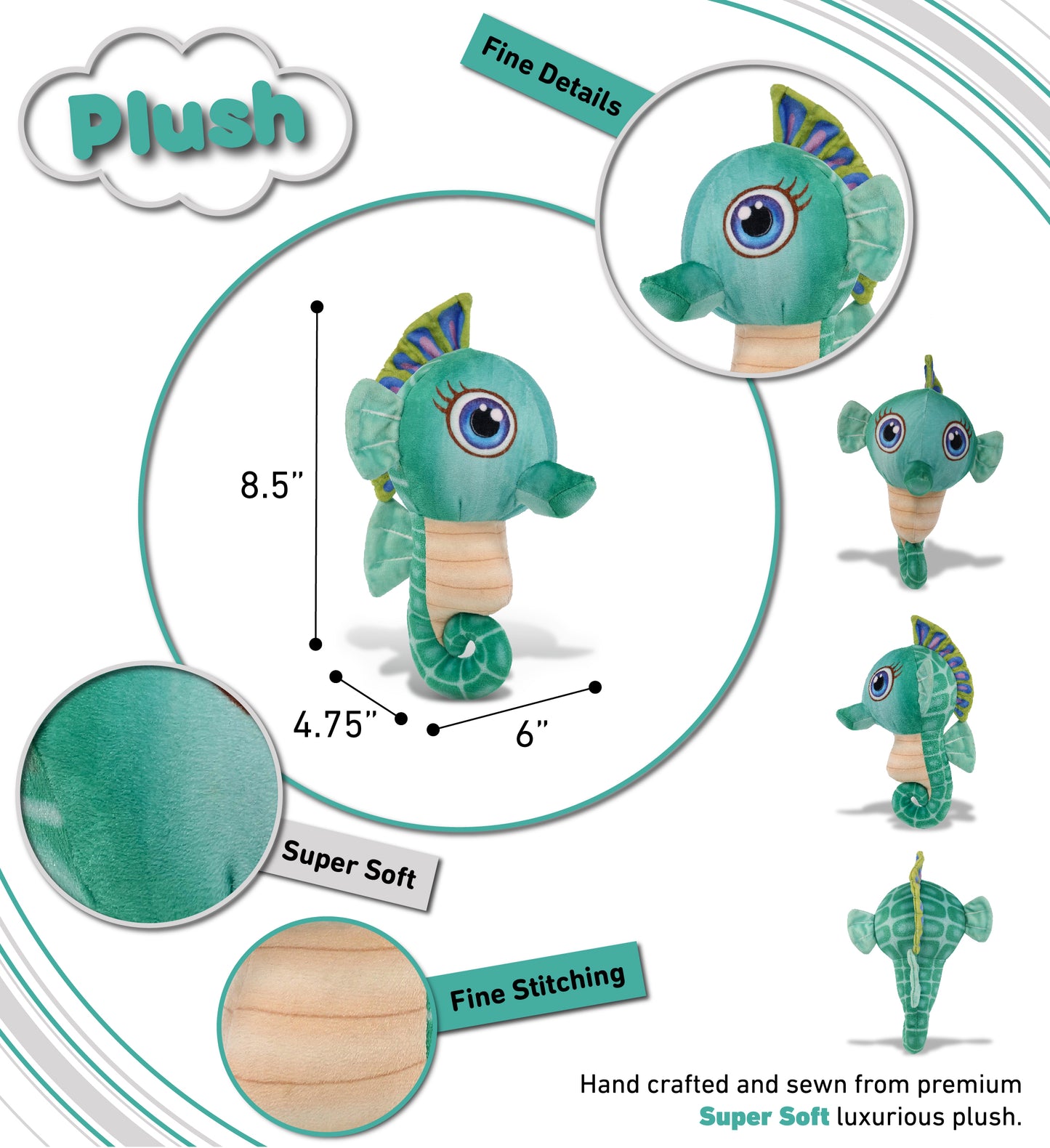 PLUSH BUDDIES - GREEN SEAHORSE