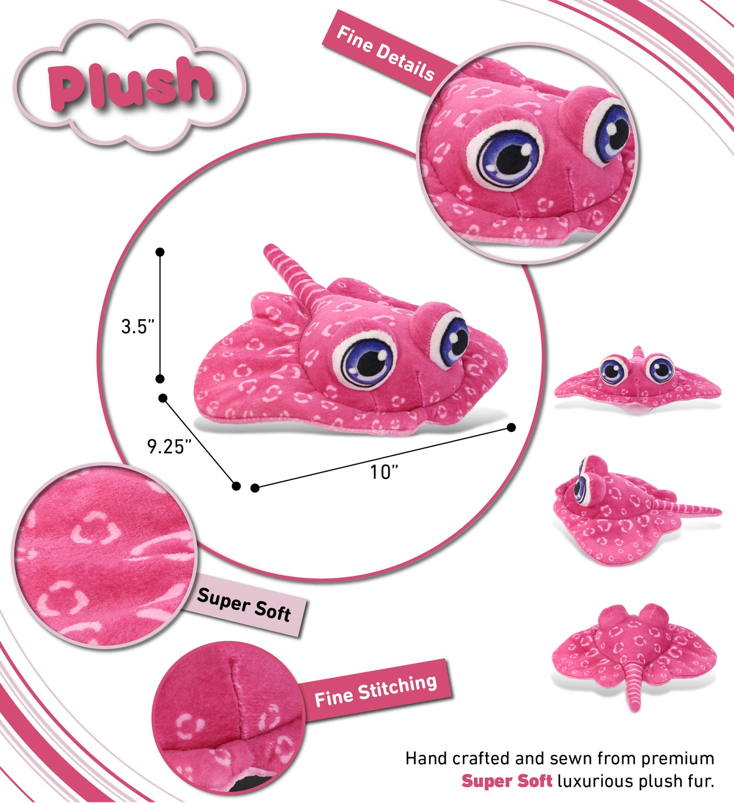 PLUSH BUDDIES - PINK STINGRAY