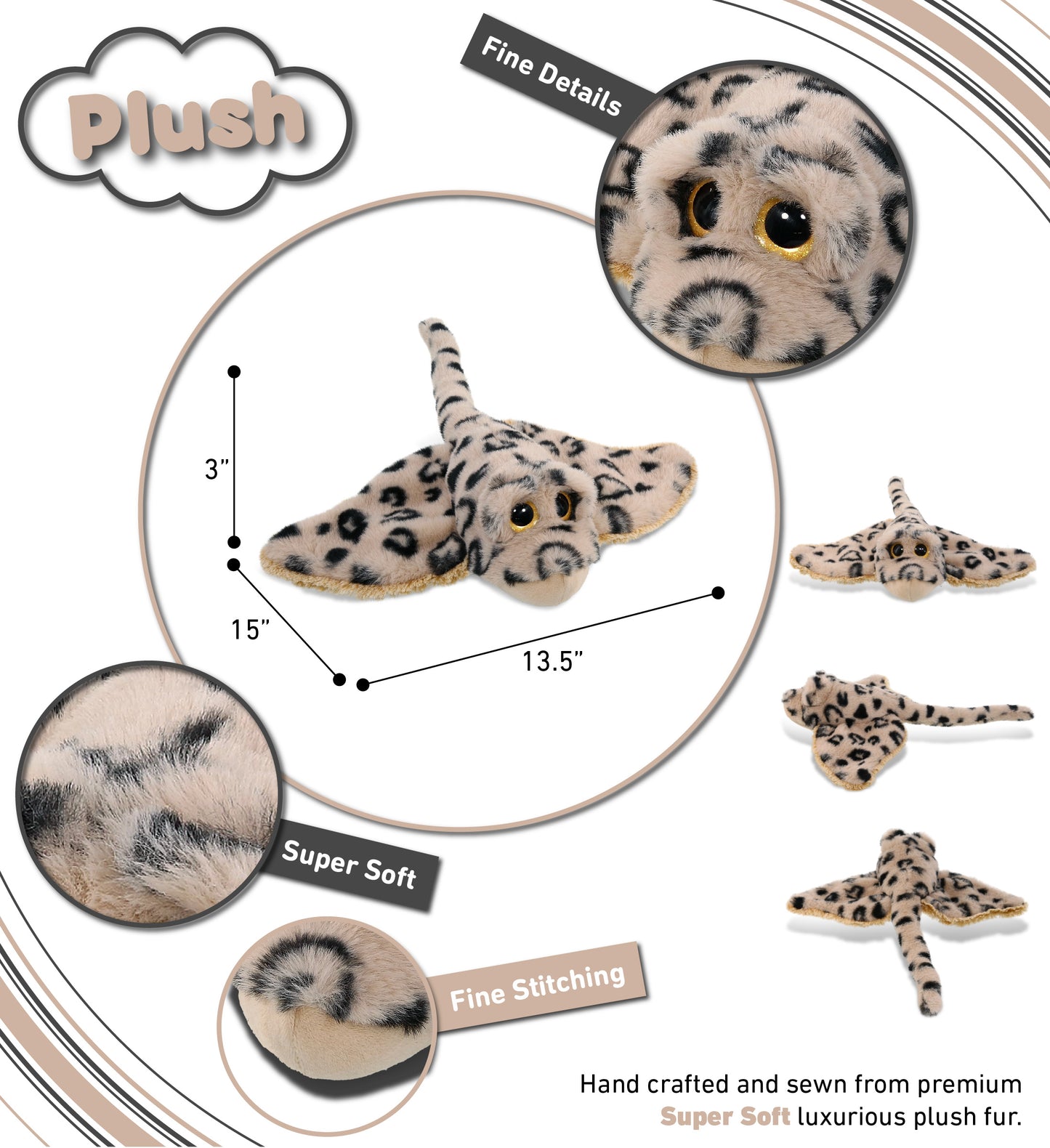 SUPER-SOFT PLUSH - GOLDEN STINGRAY