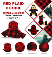 RED PLAID HOODIE - SMALL