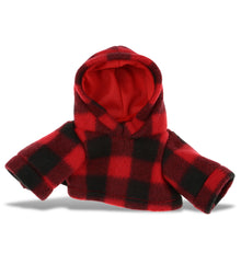 RED PLAID HOODIE - SMALL