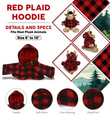RED PLAID HOODIE - LARGE