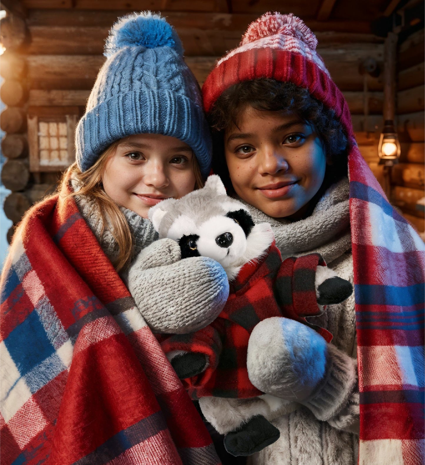 RED PLAID HOODIE - LARGE