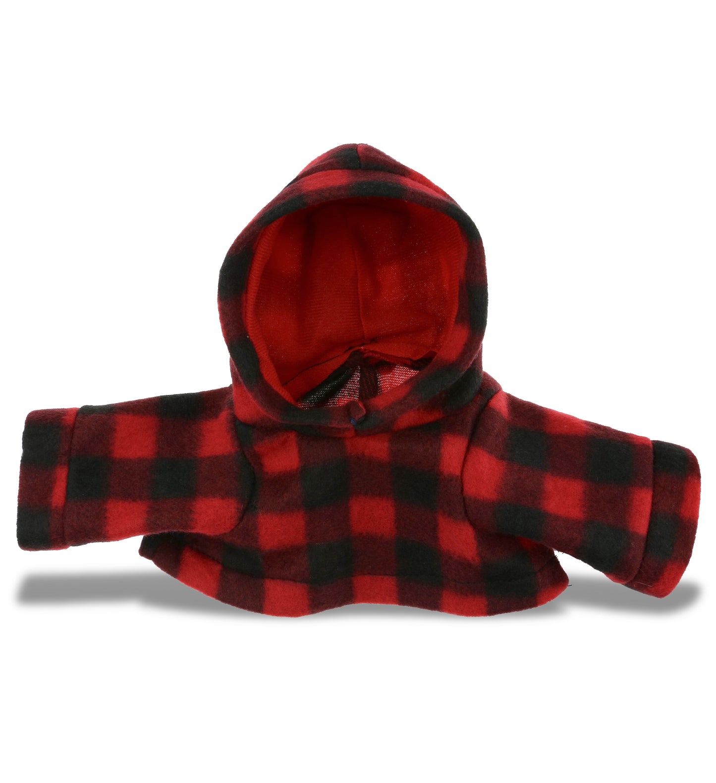 RED PLAID HOODIE - LARGE