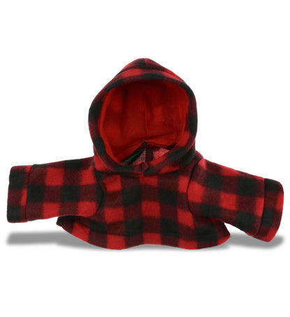 RED PLAID HOODIE - LARGE