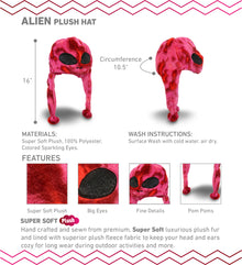 SUPER-SOFT PLUSH HAT - PINK TIE-DYE ALIEN