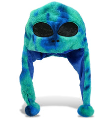 SUPER-SOFT PLUSH HAT - BLUE TIE-DYE ALIEN