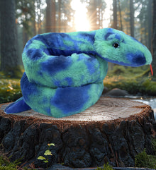 SUPER-SOFT PLUSH - BLUE TIE-DYE SNAKE 60"