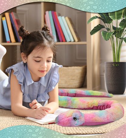 SUPER-SOFT PLUSH - RAINBOW SNAKE 60"