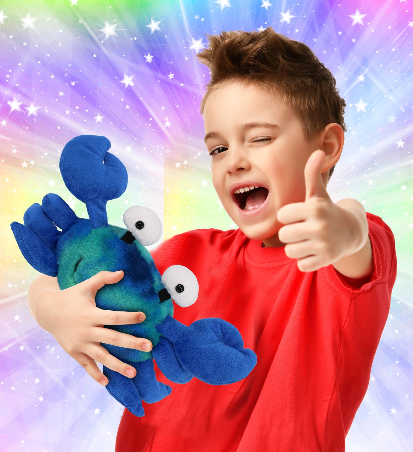 SUPER-SOFT PLUSH - BLUE TIE-DYE CRAB 12"