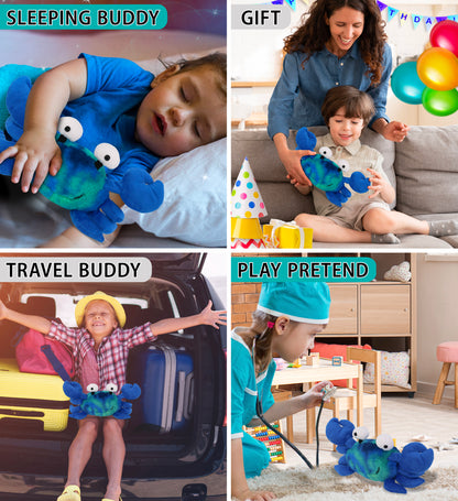 SUPER-SOFT PLUSH - BLUE TIE-DYE CRAB 12"