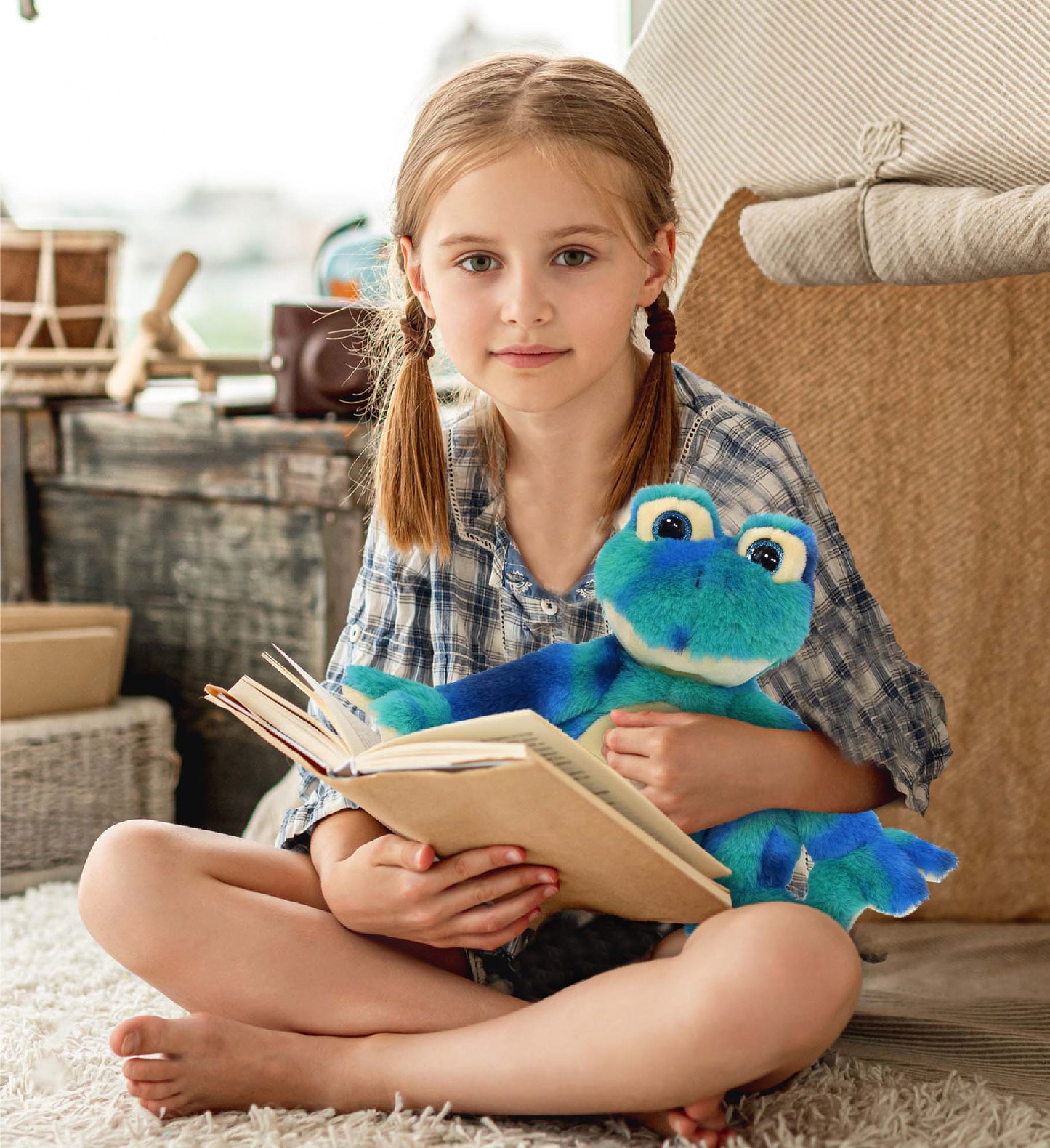 SUPER-SOFT PLUSH - BLUE TIE-DYE FROG 12"