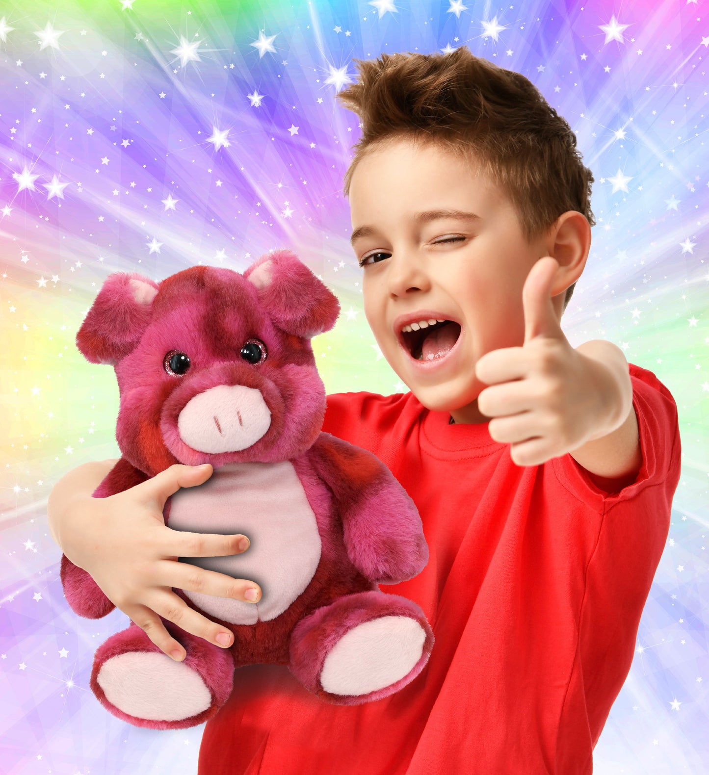SUPER-SOFT PLUSH - PINK TIE-DYE PIG 9"