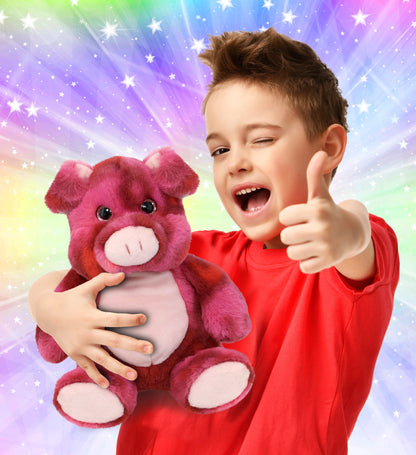 SUPER-SOFT PLUSH - PINK TIE-DYE PIG 9"