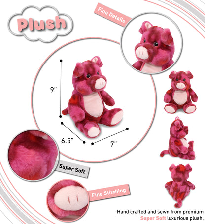 SUPER-SOFT PLUSH - PINK TIE-DYE PIG 9"