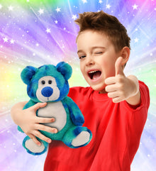 SUPER-SOFT PLUSH - BLUE TIE-DYE BEAR 9"