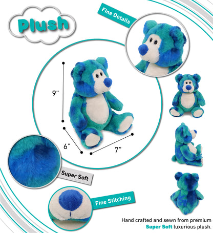 SUPER-SOFT PLUSH - BLUE TIE-DYE BEAR 9"