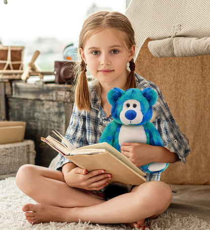 SUPER-SOFT PLUSH - BLUE TIE-DYE BEAR 9"