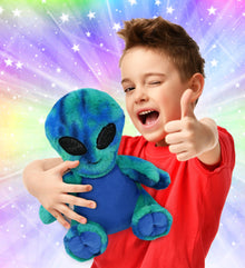 SUPER-SOFT PLUSH - BLUE TIE-DYE ALIEN 9"