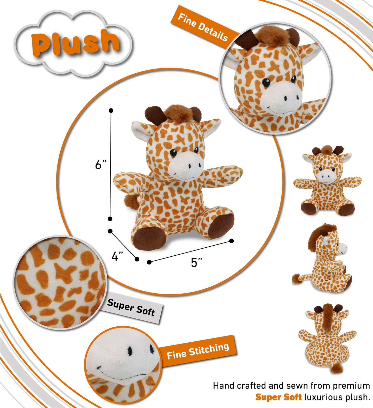 6" PLUSH - GIRAFFE