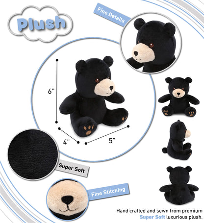 6" PLUSH - BLACK BEAR