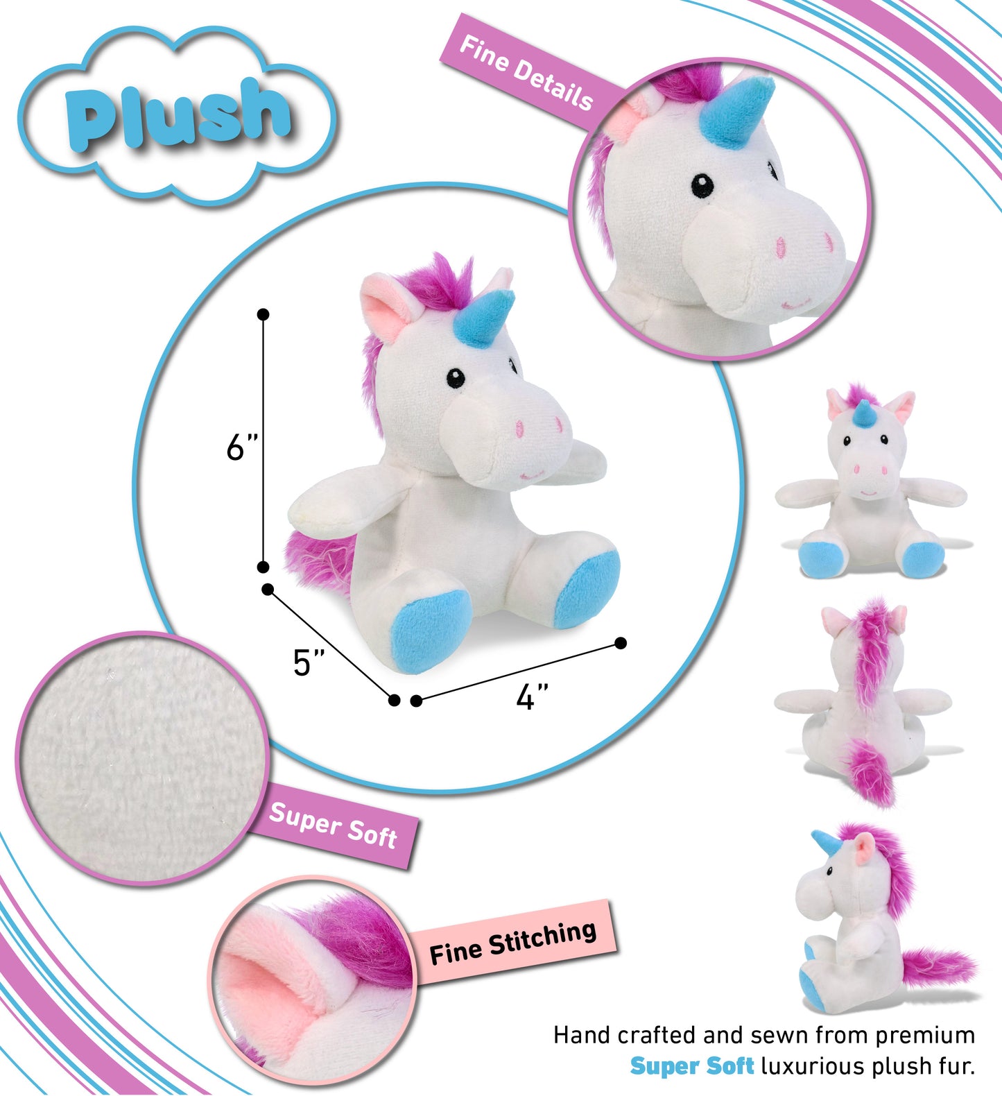 6" PLUSH - UNICORN