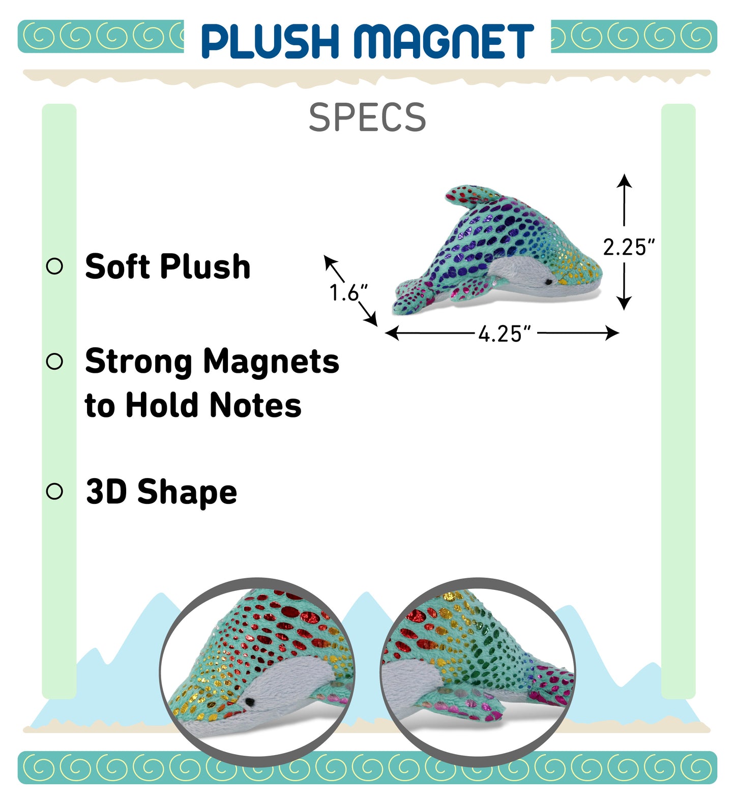 PLUSH MAGNET - DOLPHIN