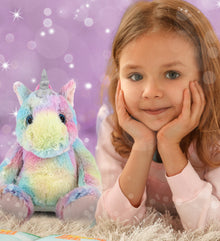 SUPER-SOFT PLUSH - SITTING RAINBOW UNICORN