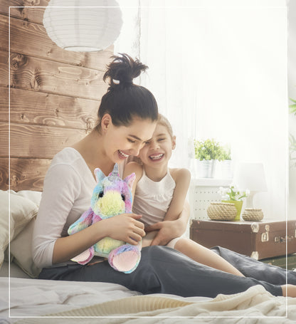SUPER-SOFT PLUSH - SITTING RAINBOW UNICORN