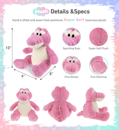 SUPER-SOFT PLUSH - SITTING PINK ALLIGATOR