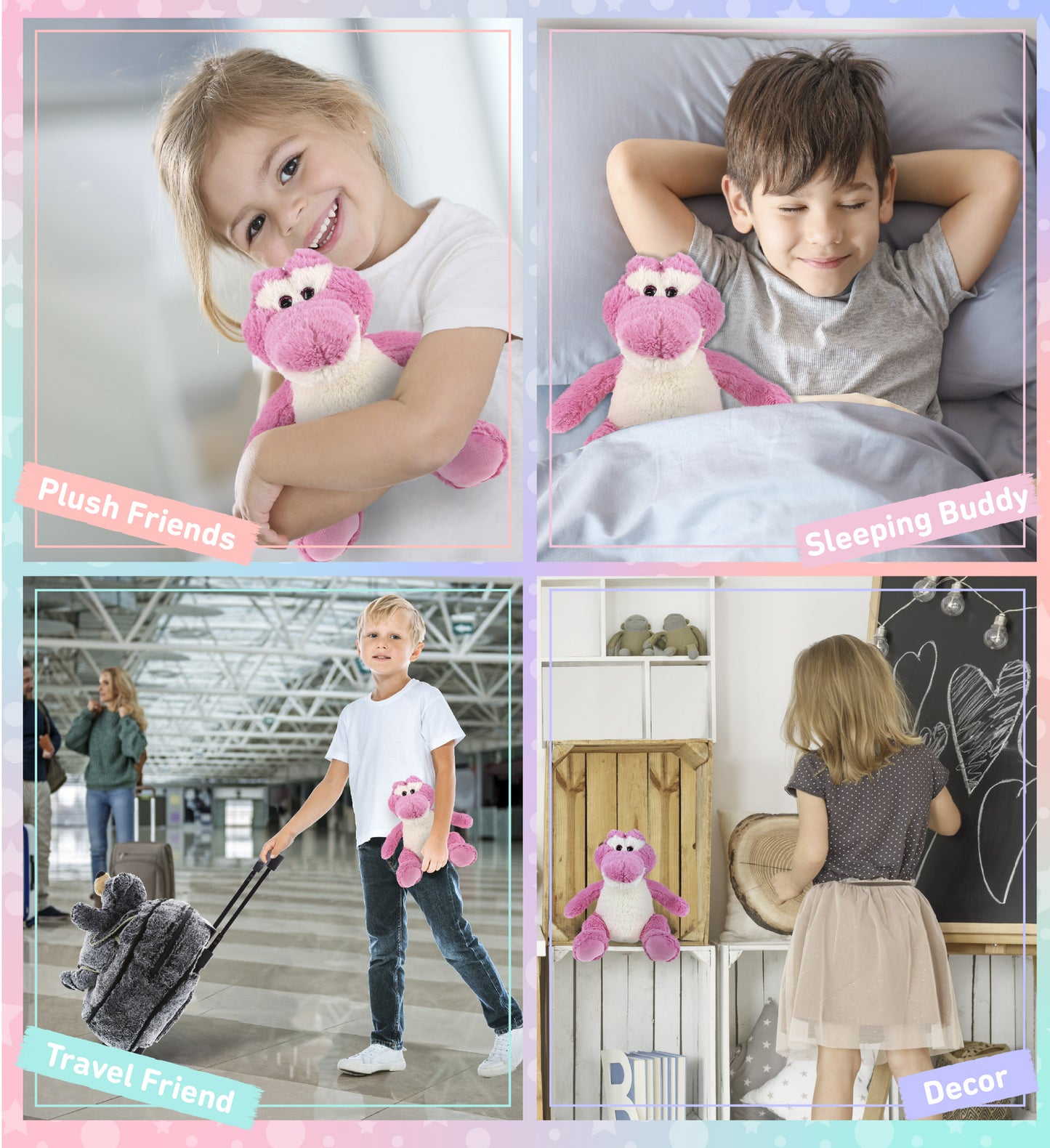 SUPER-SOFT PLUSH - SITTING PINK ALLIGATOR