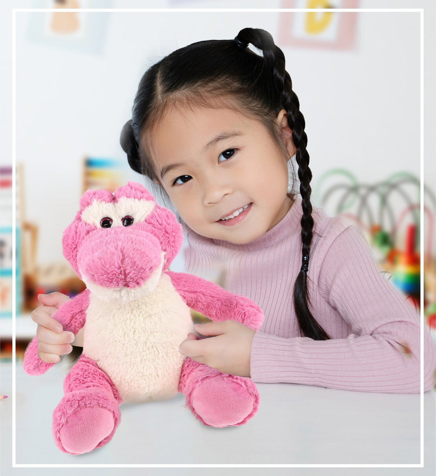 SUPER-SOFT PLUSH - SITTING PINK ALLIGATOR
