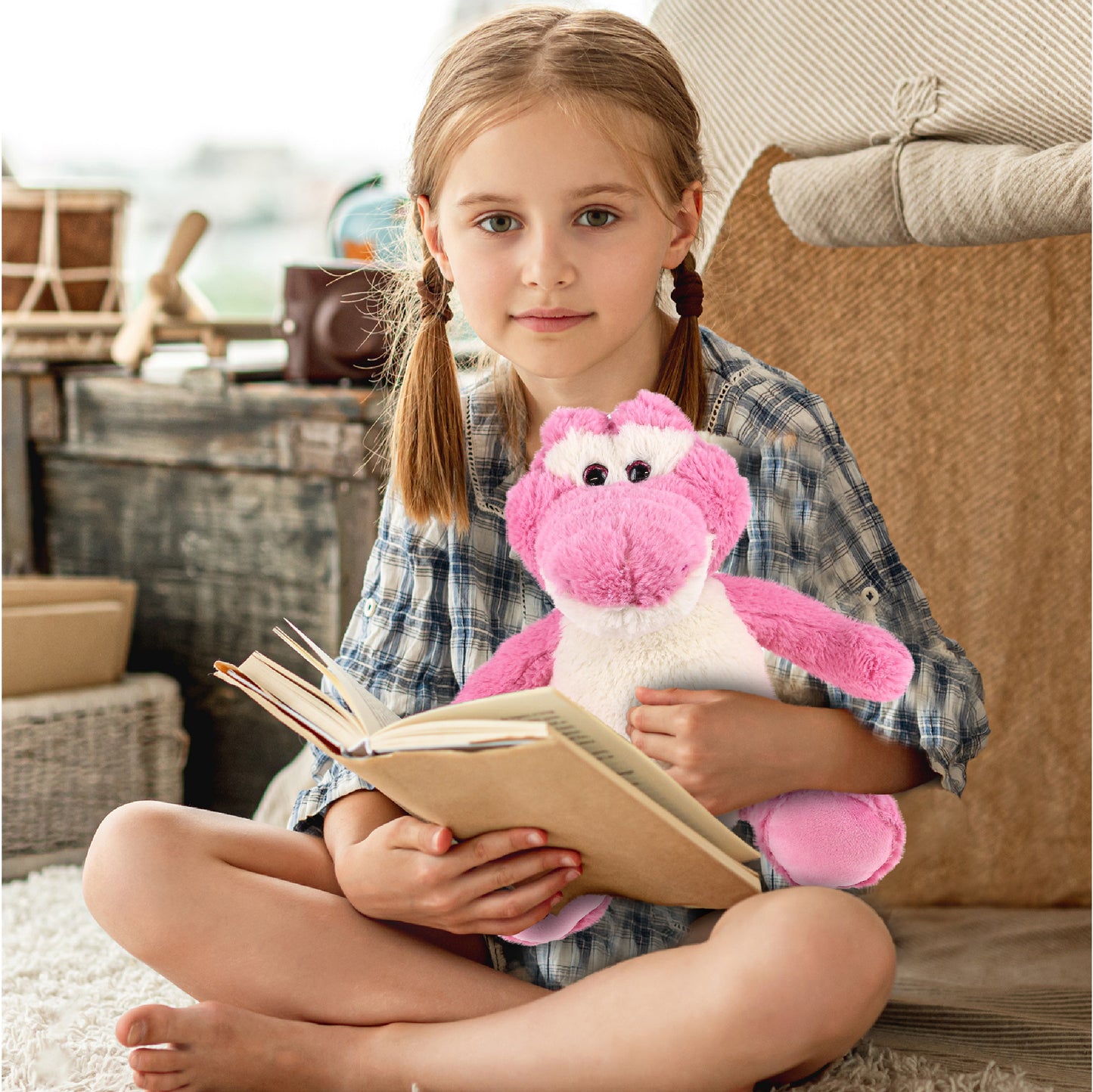 SUPER-SOFT PLUSH - SITTING PINK ALLIGATOR