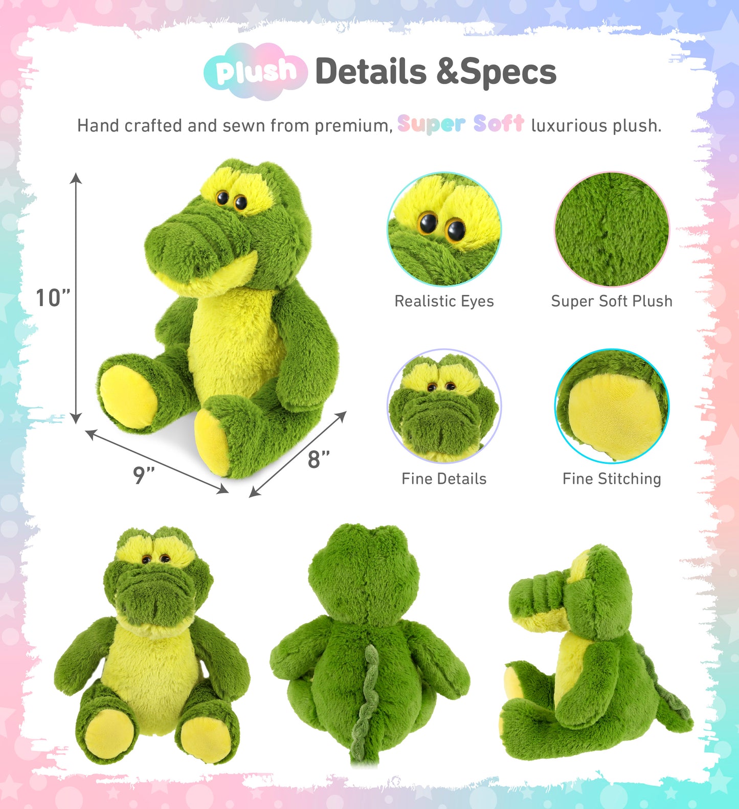 SUPER-SOFT PLUSH - SITTING GREEN ALLIGATOR