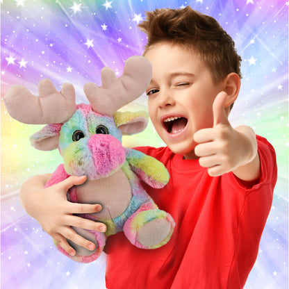 SUPER-SOFT PLUSH - RAINBOW MOOSE 9"